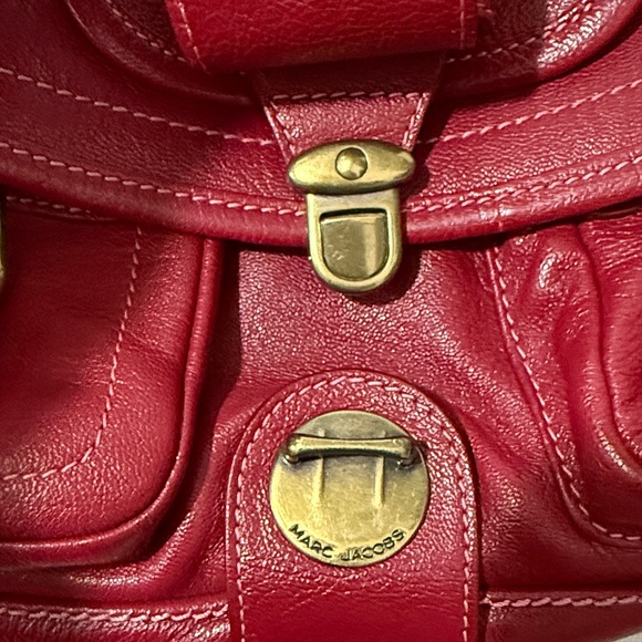 RARE Marc Jacobs Adina Leather Saddle Shoulder Bag red medium - Picture 4 of 12